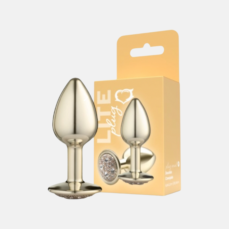 Loja Liberty Sex Shop Produtos Rio de Janeiro Plug Anal Lite Pedra Cravejada Tamanho P Dourado